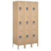 Salsbury Industries® Tan-Triple Tier Standard Metal Locker-6 Feet X 18 Inches -Home Storage And Cleaning 621047 w MainProductImage Lg
