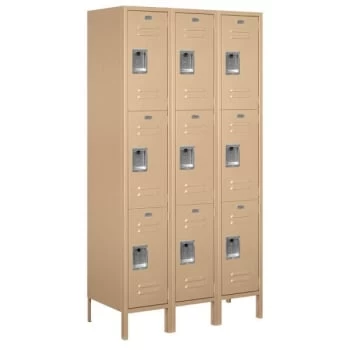 Salsbury Industries® Tan-Triple Tier Standard Metal Locker-6 Feet X 18 Inches 3 Salsbury Industries® Tan-Triple Tier Standard Metal Locker-6 Feet X 18 Inches