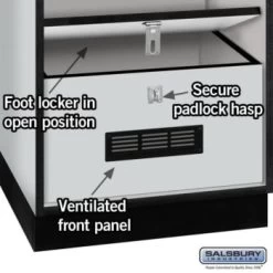 Salsbury Industries® Gray-Designer Wood Open Access Locker 6 Feet X 18 Inches -Home Storage And Cleaning 621067 w DetailedProductView2 Lg