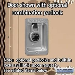 Salsbury Industries® Tan Single Tier Vented Metal Locker 6 Feet X 15 Inches -Home Storage And Cleaning 621068 w DetailedProductView2 Lg