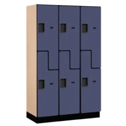 Salsbury IndustriesĀ® Blue Double Tier S Style-Wood Locker 6 Feet X 18inches