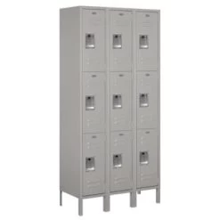 Salsbury Industries® Gray-Triple Tier Standard Metal Locker 6 Feetx15 Inches