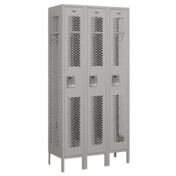 Salsbury Industries® Gray-Single Tier Vented Metal Locker 6 Feet X15 Inches 3 Salsbury Industries® Gray-Single Tier Vented Metal Locker 6 Feet X15 Inches