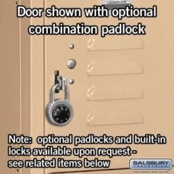Salsbury Industries® Tan 12 Inch Wide-Standard Metal Locker 6 Feet X 15 Inches -Home Storage And Cleaning 621208 w DetailedProductView2 Lg