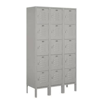 Salsbury Industries® Gray-Five Tier Box-Standard Metal Locker-5 Feet X 12inches 3 Salsbury Industries® Gray-Five Tier Box-Standard Metal Locker-5 Feet X 12inches