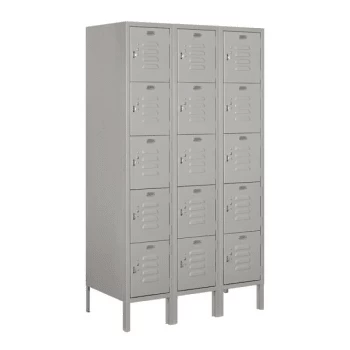Salsbury Industries® Gray-Five Tier Box-Standard Metal Locker 5 Feet X 18inches 3 Salsbury Industries® Gray-Five Tier Box-Standard Metal Locker 5 Feet X 18inches