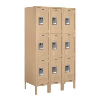 Salsbury Industries® Tan-Triple Tier Standard Metal Locker-5 Feet X 18 Inches 3 Salsbury Industries® Tan-Triple Tier Standard Metal Locker-5 Feet X 18 Inches