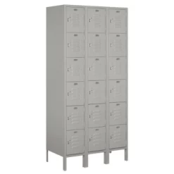 Salsbury Industries® Six Tier Box-Gray-Standard Metal Locker 6 Feet X 18 Inches