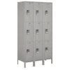 Salsbury Industries® Gray-Triple Tier-Standard Metal Locker 6 Feet X 18inches -Home Storage And Cleaning 621354 w MainProductImage Lg