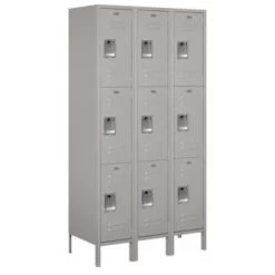 Salsbury Industries® Gray-Triple Tier-Standard Metal Locker 6 Feet X 18inches