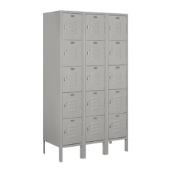 Salsbury Industries® Gray-Five Tier Box-Standard Metal Locker 5 Feet X 15inches