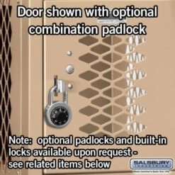 Salsbury Industries® Tan-Six Tier Box Vented Metal Locker 6 Feetx18 Inches -Home Storage And Cleaning 621440 w DetailedProductView2 Lg