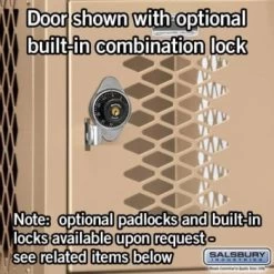 Salsbury Industries® Tan-Six Tier Box Vented Metal Locker 6 Feetx18 Inches -Home Storage And Cleaning 621440 w DetailedProductView3 Lg