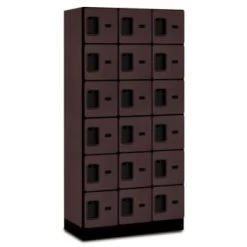 Salsbury Industries® Six Tier Locker, Mahogany Wood, 3 Wide