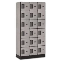 Salsbury Industries® Six Tier Locker, Gray Wood, 3 Wide