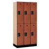 Salsbury Industries® Designer Two Tier Wood Locker, Cherry, 3-Wide -Home Storage And Cleaning 735157 w MainProductImage Lg