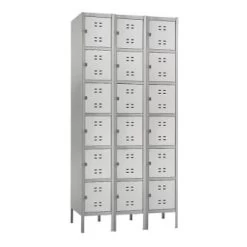 Safco® Gray Six-Tier Two-Tone 3-Column Locker With Leg 78 X 36 X 18inch