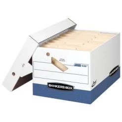 Bankers Box® Presto White/blue Letter/legal Storage Box