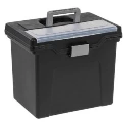 Office Depot® Black/silver Large Mobile File Box