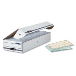 Bankers Box® Econo Stor/file White/blue 65% Recycled Storage Box, Case Of 12