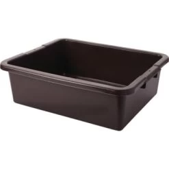 Rubbermaid 7.6 Gallon Polyethylene Undivided Bus/Utility Box (Brown) (6-Pack)
