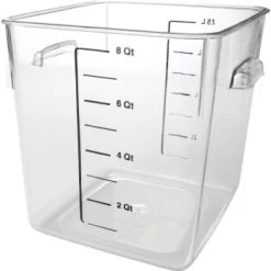 Rubbermaid 8 Qt Polycarbonate Square Food Storage Container W/ Liter (6-Pack)