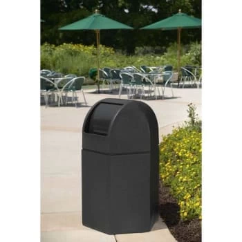 Commercial Zone Products Polytec 45 Gallon Hexagon Trash Can W/ Dome Lid (Black) 4 Commercial Zone Products Polytec 45 Gallon Hexagon Trash Can W/ Dome Lid (Black) - Image 2