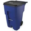 Rubbermaid Brute 95 Gal Blue Rectangular Standard Rollout Container W/ Lid -Home Storage And Cleaning 812309 WebOnly Lg