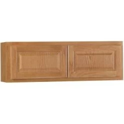 Hampton Bay Assembled 30x12x12 In Wall Bridge Kitchen Cabinet In Medium Oak
